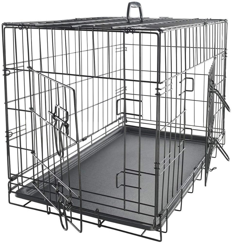 Double door folding metal dog crate outlet