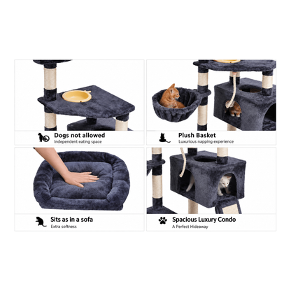 50" Multi-Level Cat Tree & Scratching Tower