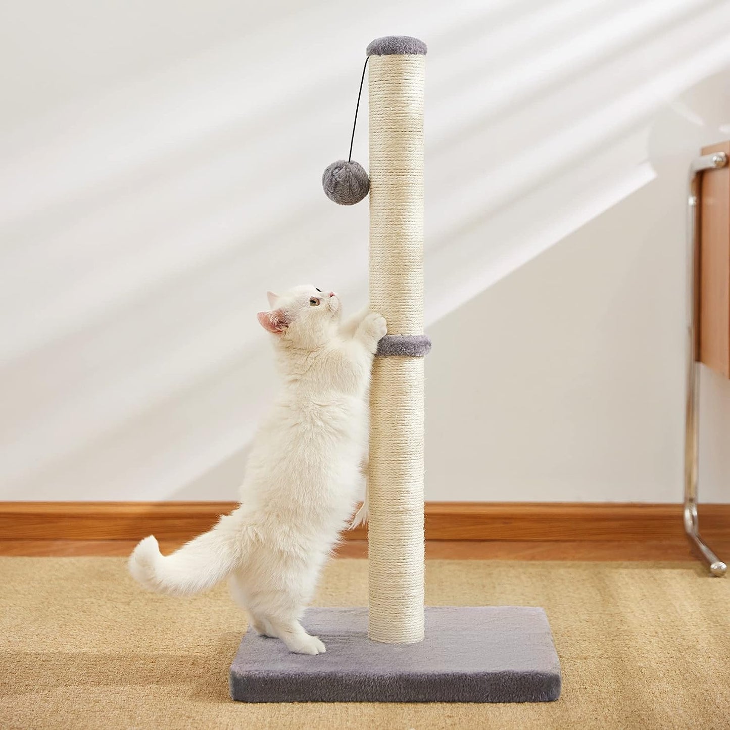 32'' Tall Cat Scratching Post with Hanging Ball