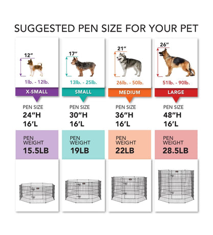 8-Panel Foldable Metal Dog Playpen - Markif Pet Shop