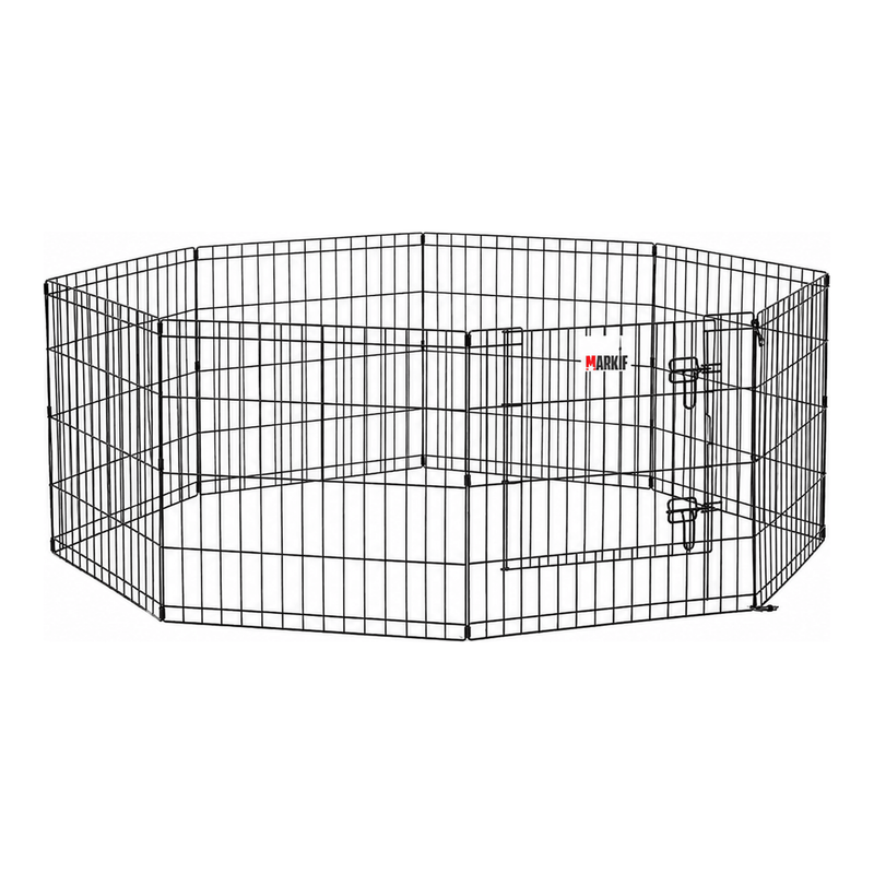 8-Panel Foldable Metal Dog Playpen