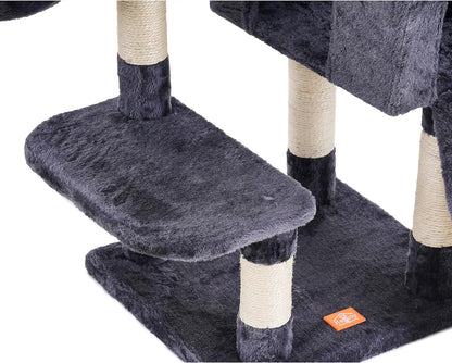 Multi-Level Cat Tree with Condos, Scratching Posts and Hanging Toys