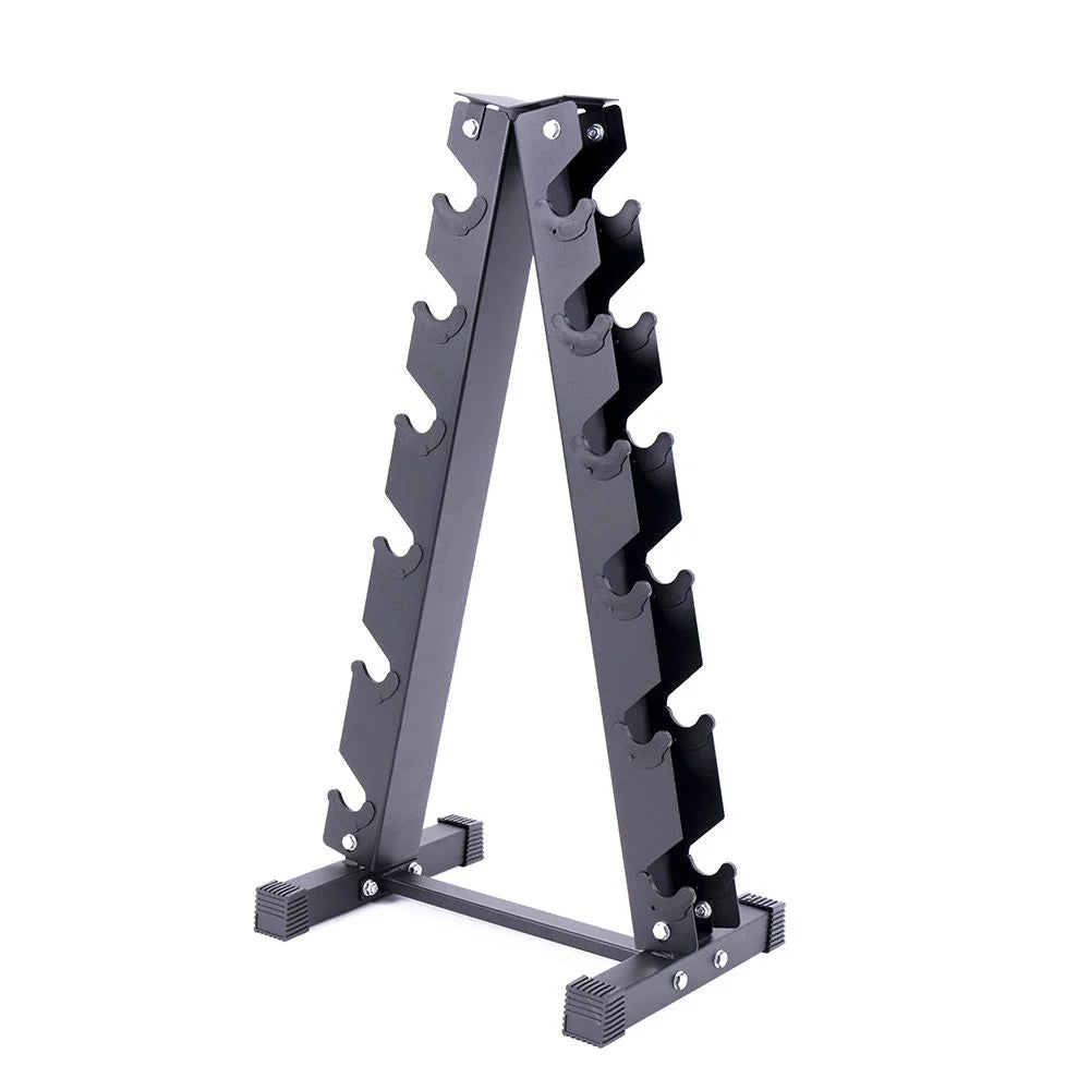 5-30Lbs Rubber Dumbbells set with 6-Pair Vertical Dumbbell Rack