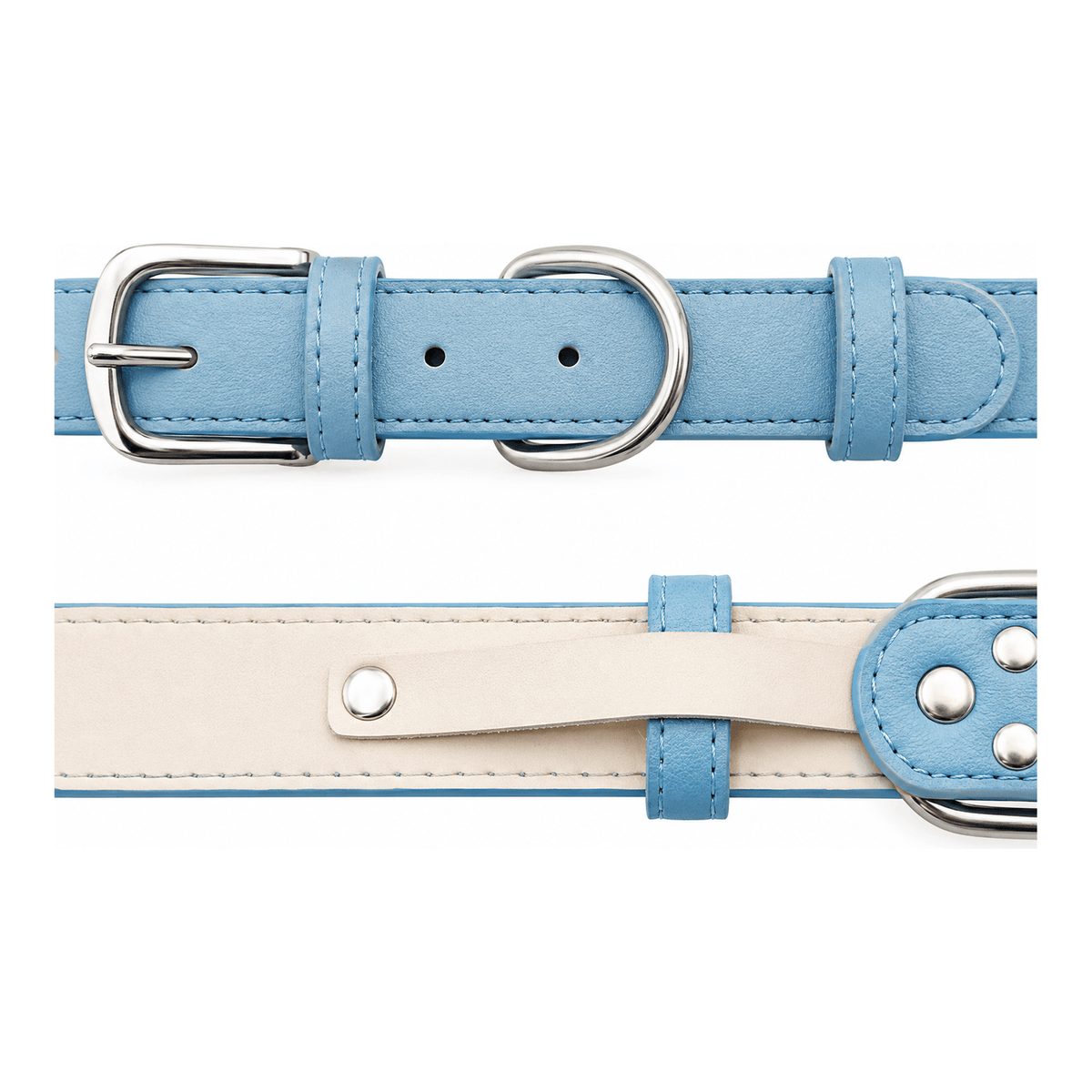Adjustable Dog Collar with Metal Buckle - close-up of buckle and lining