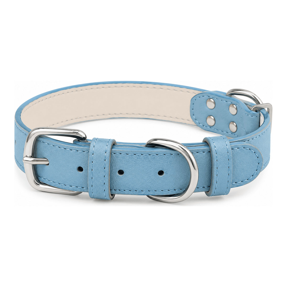 Adjustable Dog Collar with Metal Buckle - buckle close-up