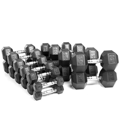 5-50lbs Rubber Dumbbell Set