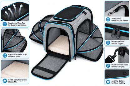 Foldable Pet Carrier Bag - Markif Pet Shop