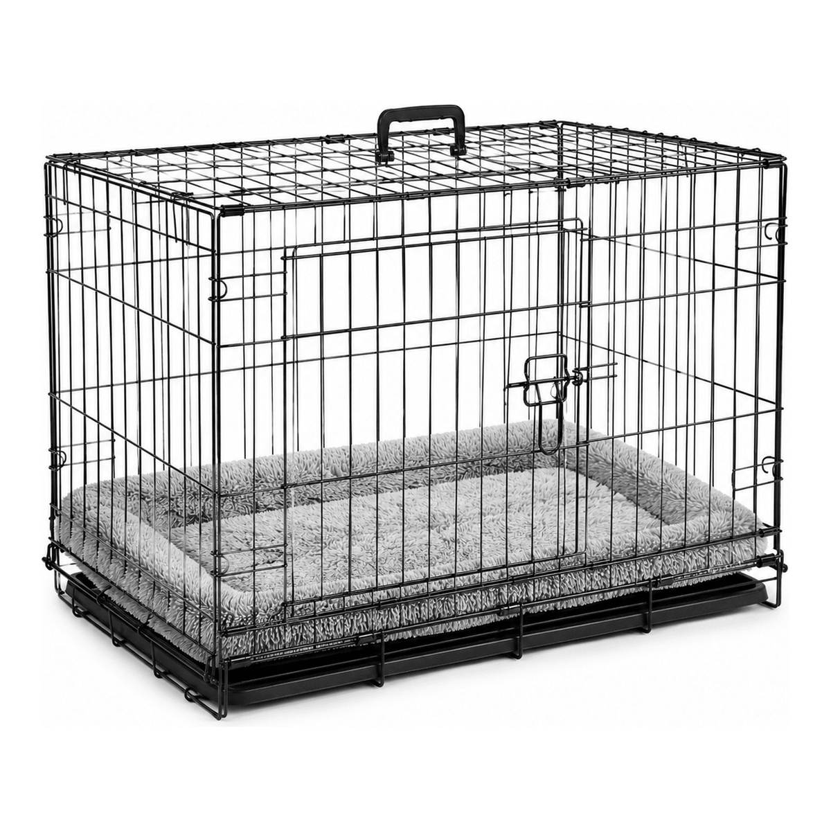Soft Rectangular Dog Bed & Crate Mat - shown inside crate